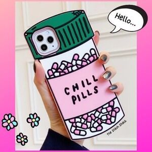 iPhone 11 Pro Kawaii Chill Pills Case 3D Silicone Cover